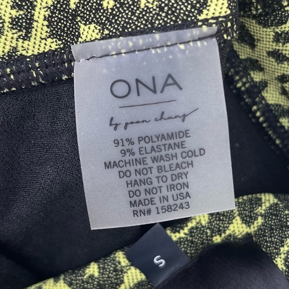 Ona By Yoon Chung Cheetah Leggings High Ride Small Neon Yellow With Black - Picture 6 of 6